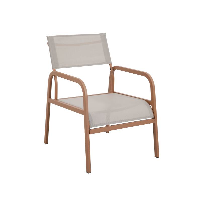 Gartenlounge Set aus Metall und Textilen für 4 Sitzen mit 1 Sofa, 2 Sesseln und Couchtisch (6/8)