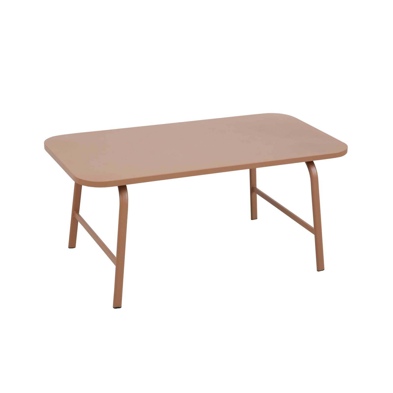 Gartenlounge Set aus Metall und Textilen für 4 Sitzen mit 1 Sofa, 2 Sesseln und Couchtisch