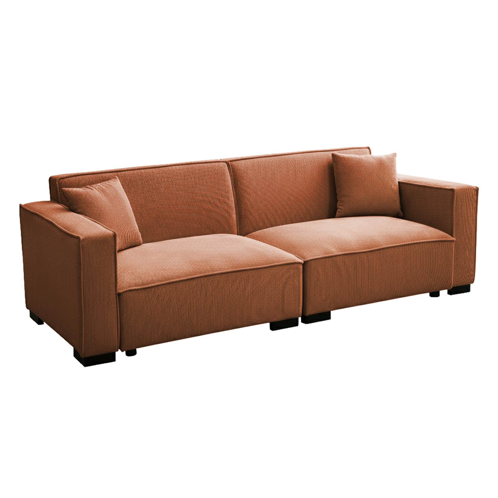 Sofa 3-Sitzer aus Cord mit Kissen