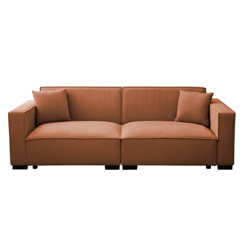Sofa 3-Sitzer aus Cord mit Kissen (4/9)