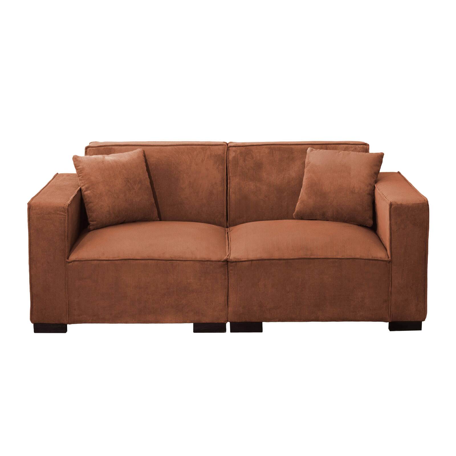 Sofa 2-Sitzer aus Cord mit Kissen