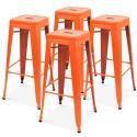 Gartenhocker-Set von 4 Hockern aus Metall 