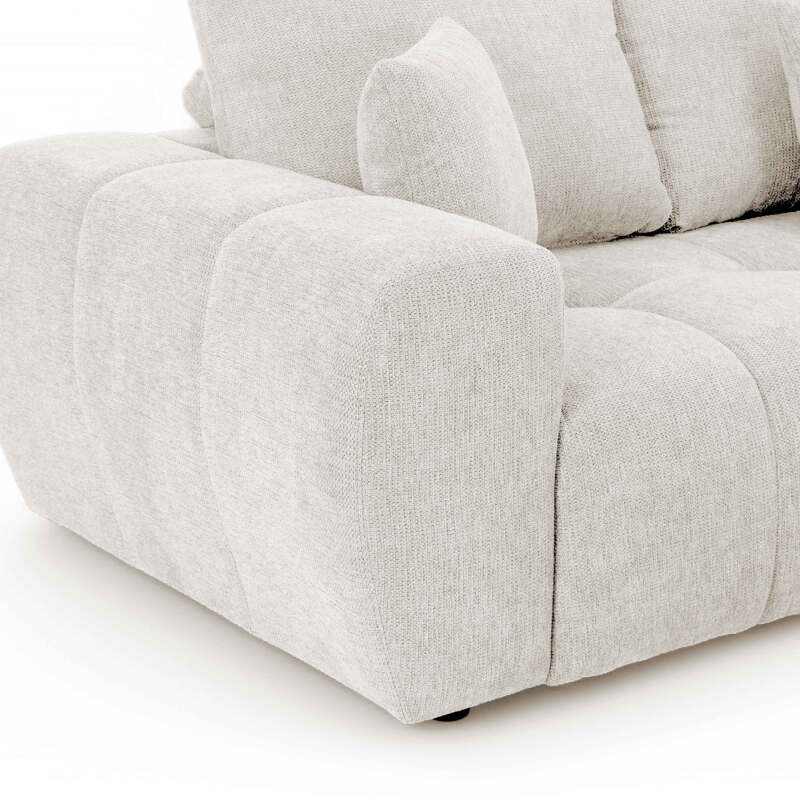 Ecksofa 3-Sitzer aus Stoff mit Chaiselongue rechts und Kissen (5/8)