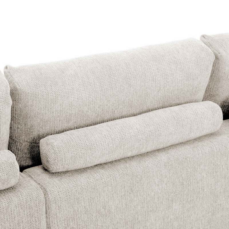 Ecksofa 3-Sitzer aus Stoff mit Chaiselongue rechts und Kissen (6/8)