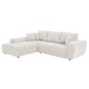 Ecksofa 3-Sitzer aus Stoff mit Chaiselongue links und Kissen