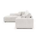 Ecksofa 3-Sitzer aus Stoff mit Chaiselongue links und Kissen
