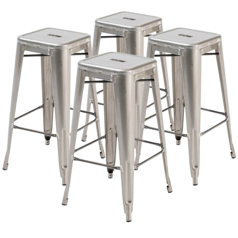 Gartenhocker-Set von 4 Hockern aus Metall 
