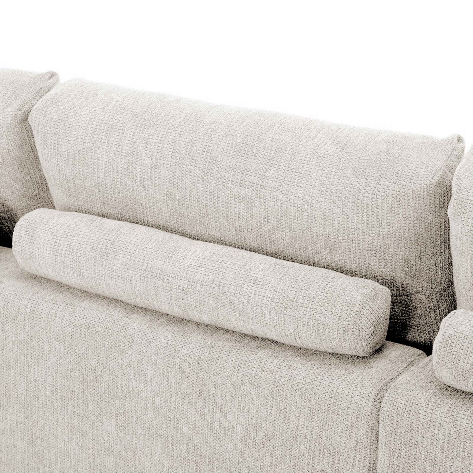 Ecksofa 3-Sitzer aus Stoff mit Chaiselongue links und Kissen