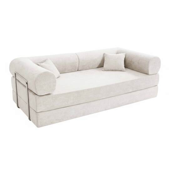 Schlafsofa 2-Sitzer-aus Stoff mit Kissen