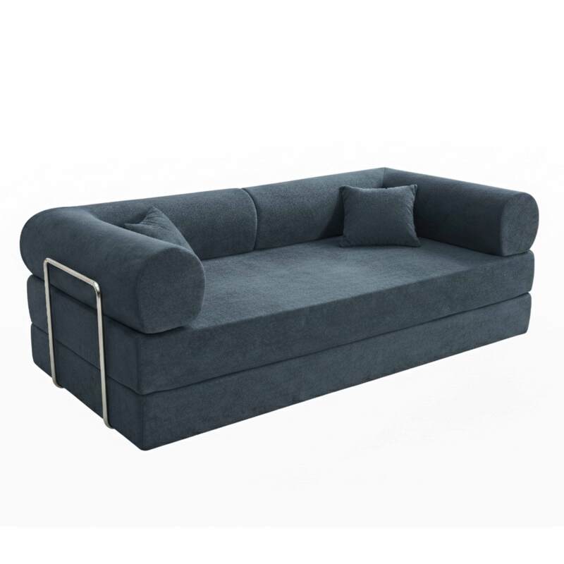 Schlafsofa 2-Sitzer-aus Stoff mit Kissen