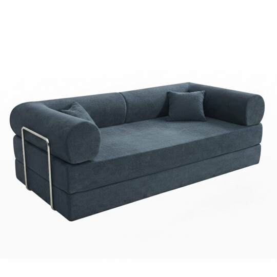 Schlafsofa 2-Sitzer-aus Stoff mit Kissen | Oviala