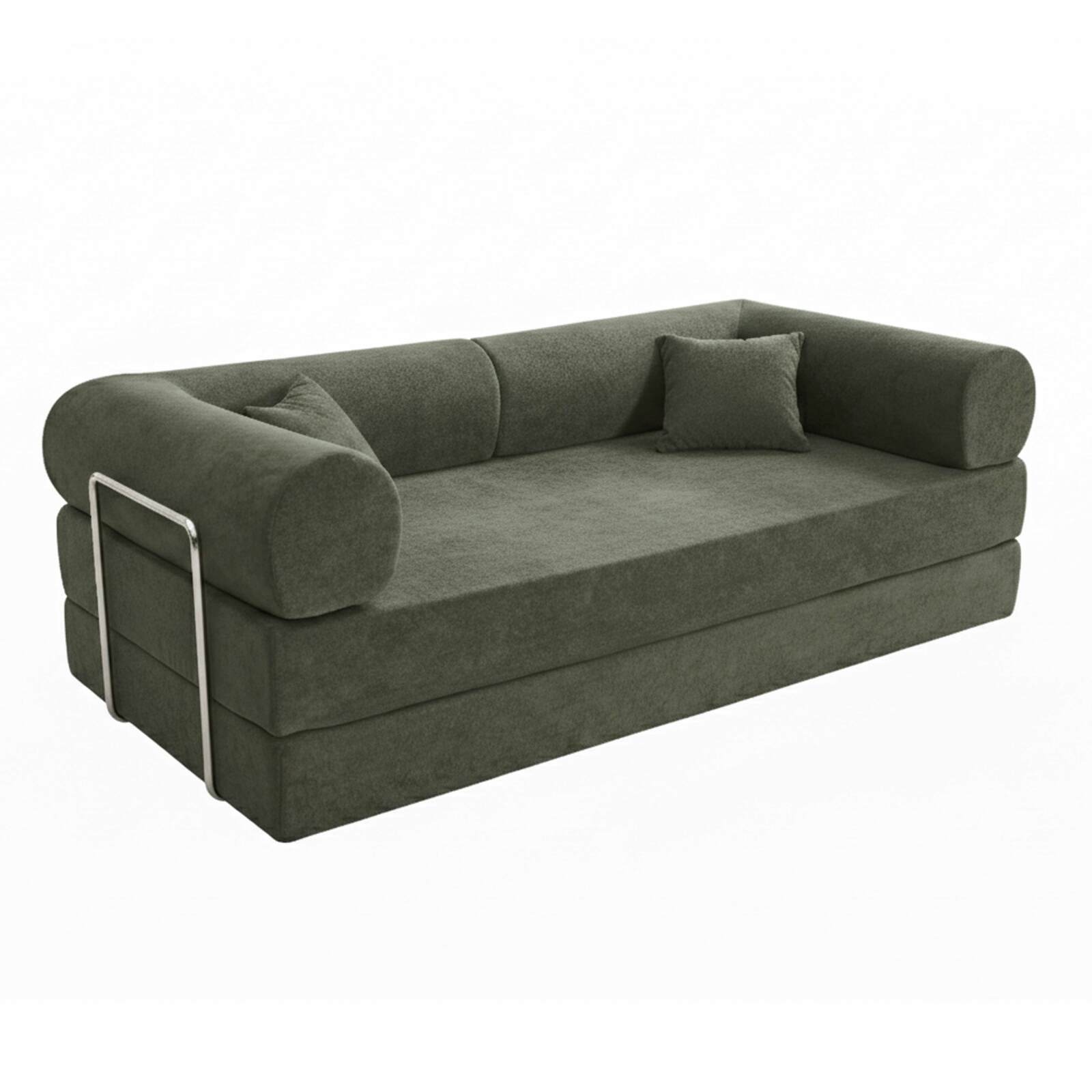 Schlafsofa 2-Sitzer-aus Stoff mit Kissen