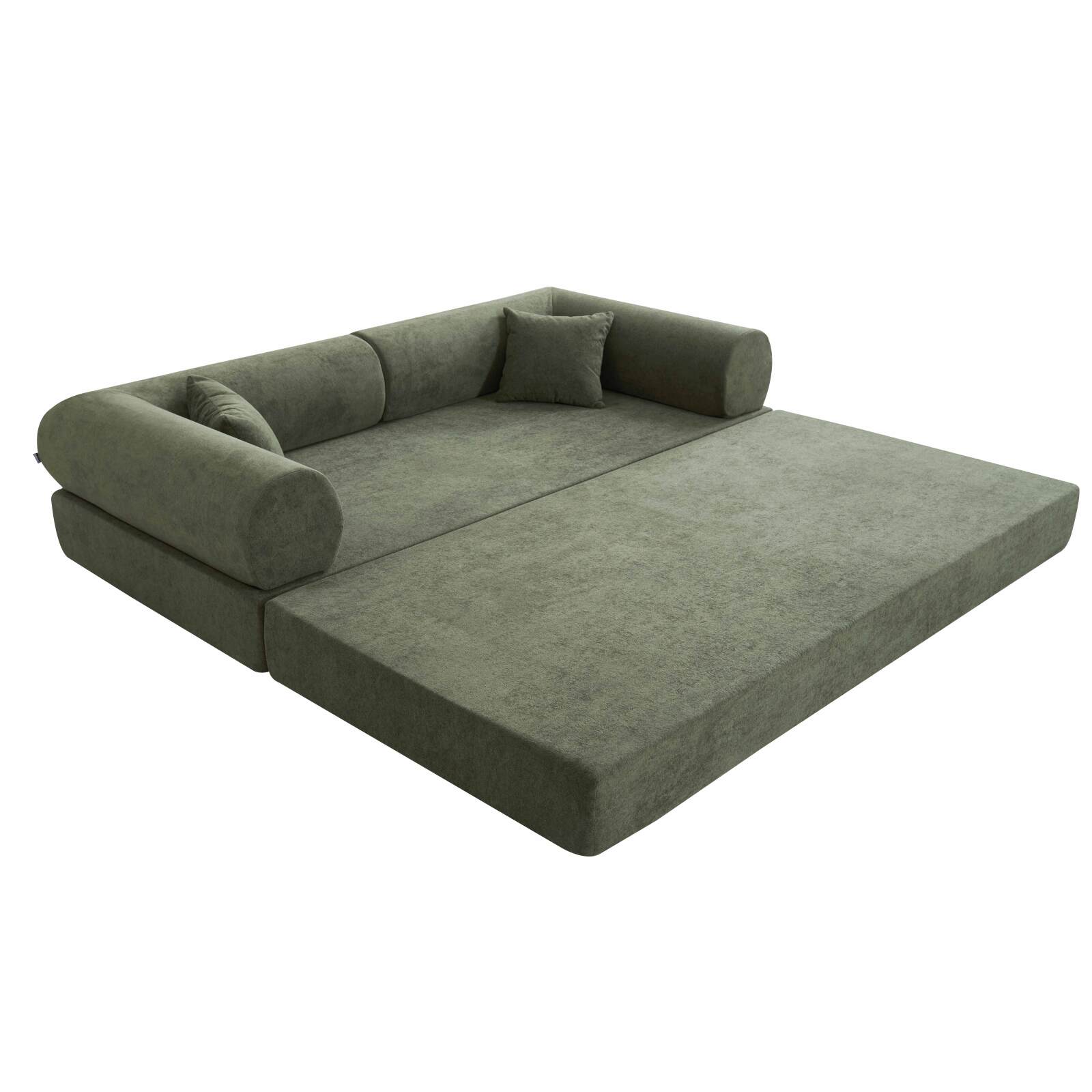 Schlafsofa 2-Sitzer-aus Stoff mit Kissen