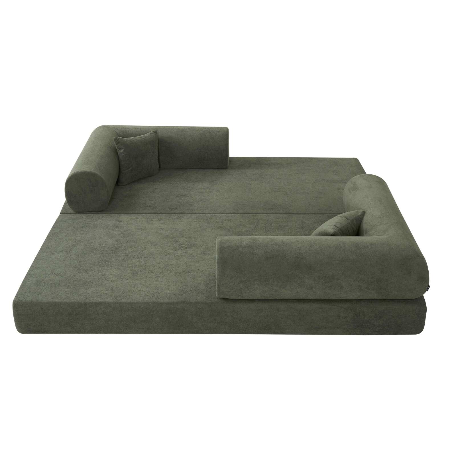 Schlafsofa 2-Sitzer-aus Stoff mit Kissen