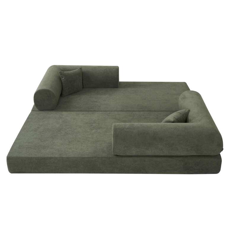 Schlafsofa 2-Sitzer-aus Stoff mit Kissen (5/8)