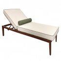 Sonnenliege aus Aluminium in Holzoptik 4-fach verstellbar und Kissen 