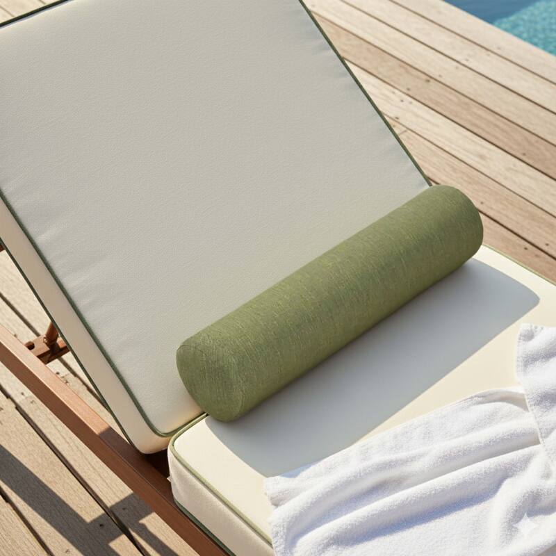 Sonnenliegen aus Aluminium in Holzoptik 4-fach verstellbar und Kissen - 2er-Set (2/7)