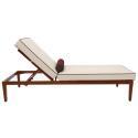 Sonnenliegen aus Aluminium in Holzoptik 4-fach verstellbar und Kissen - 2er-Set