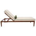 Sonnenliegen aus Aluminium in Holzoptik 4-fach verstellbar und Kissen - 2er-Set
