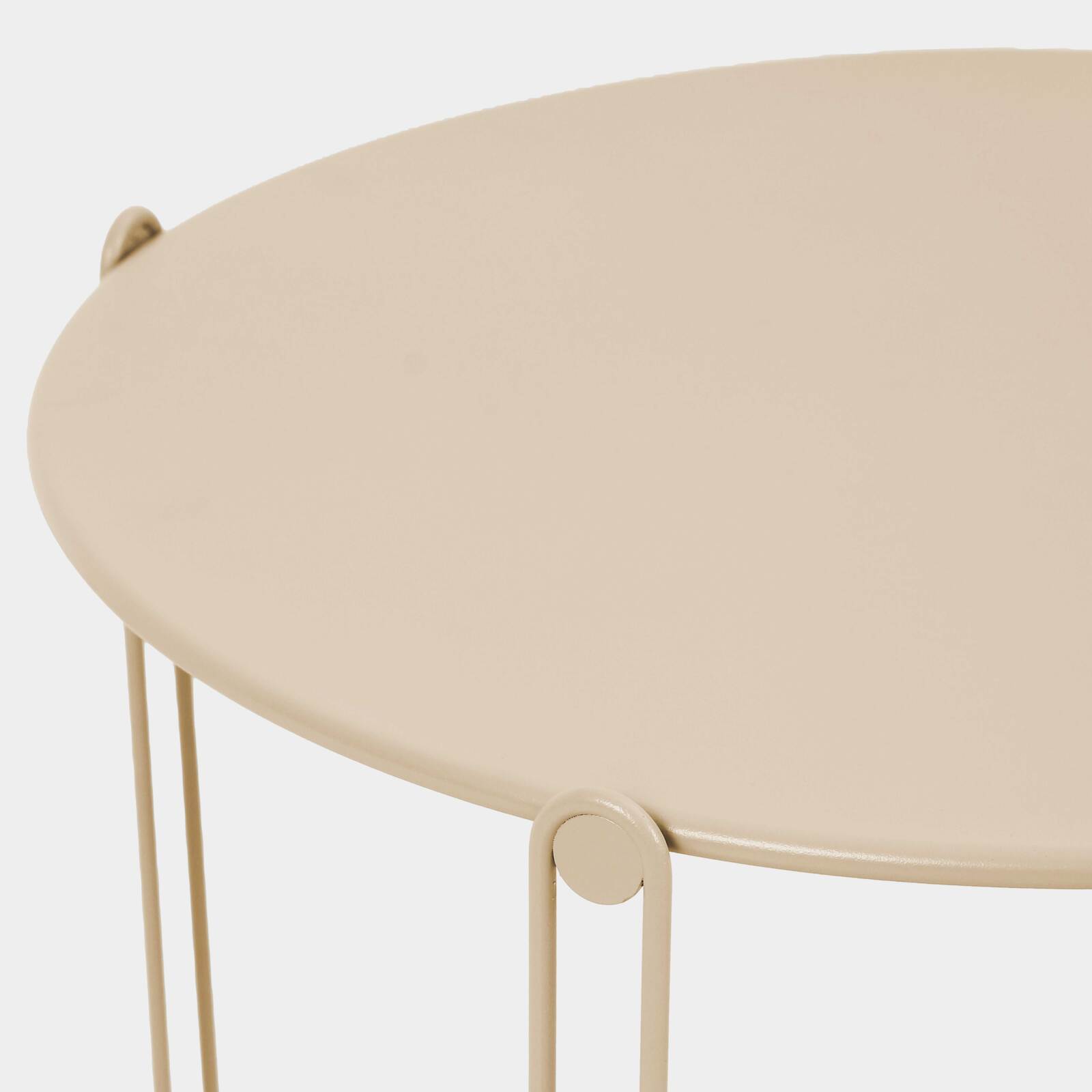 Nestbare Garten Couchtische runden aus Metall  Ø60x40 cm und Ø45x36 cm - Von 2