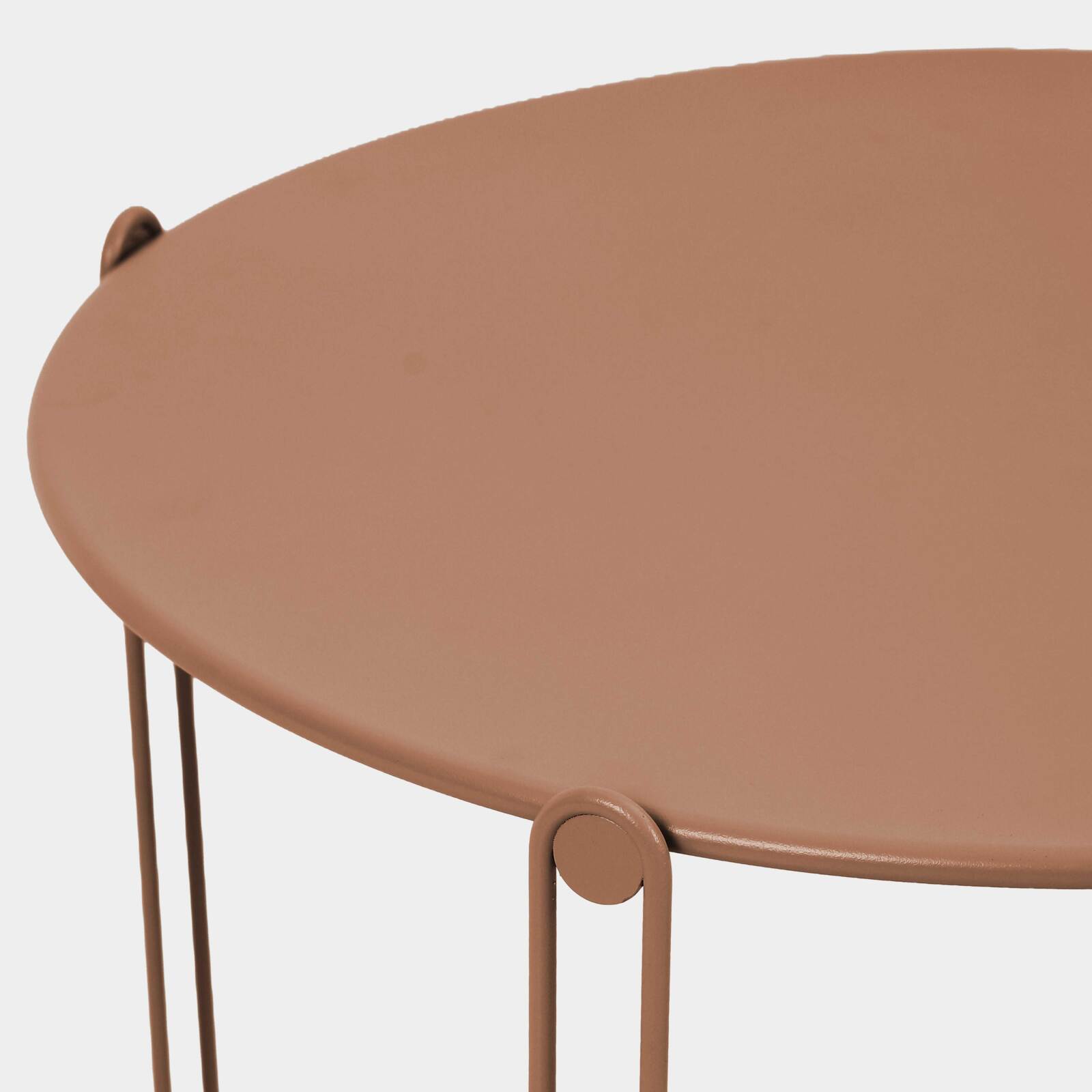 Nestbare Garten Couchtische runden aus Metall  Ø60x40 cm und Ø45x36 cm - Von 2