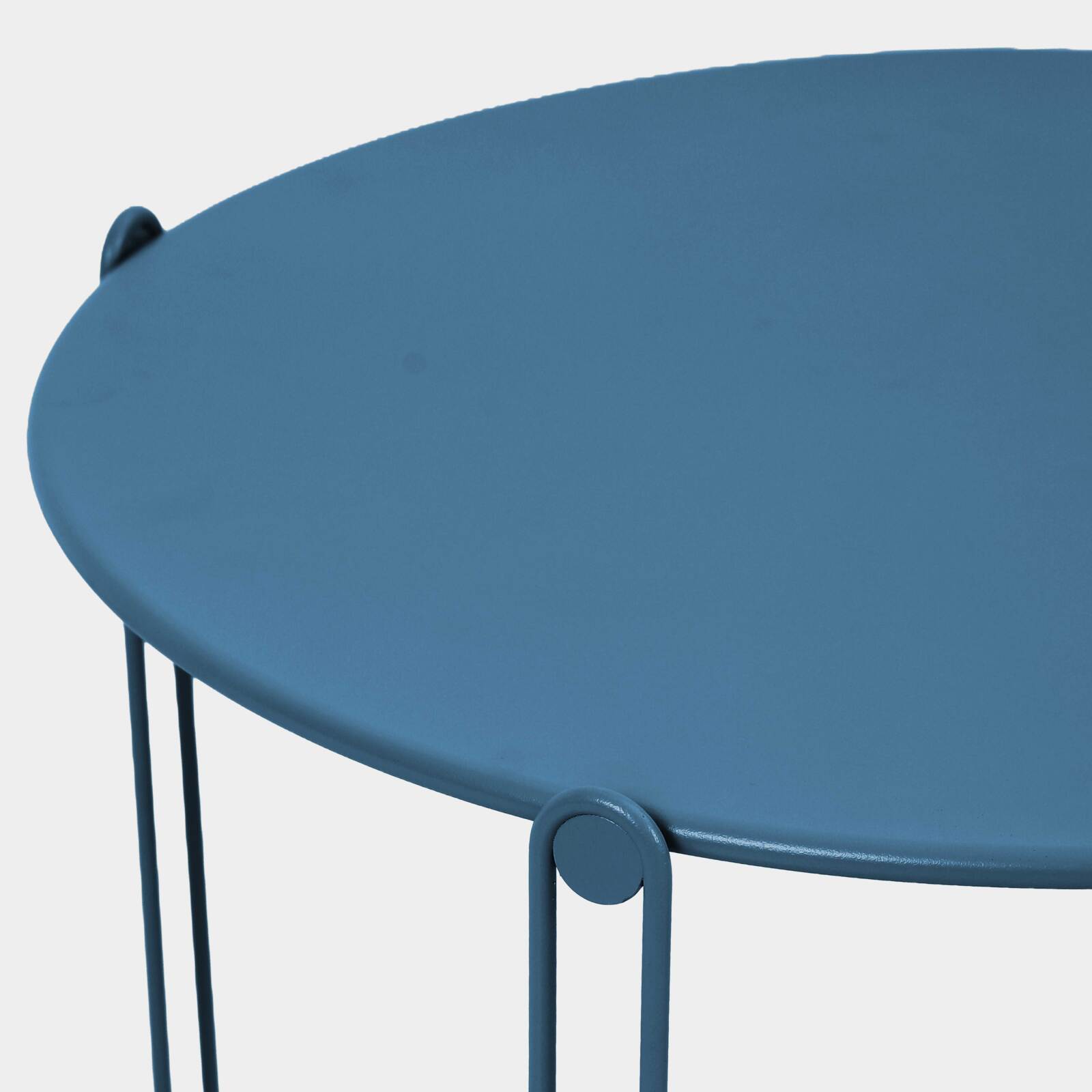 Nestbare Garten Couchtische runden aus Metall  Ø60x40 cm und Ø45x36 cm - Von 2