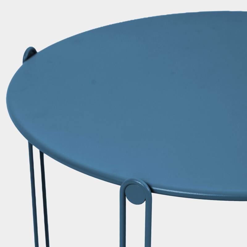Nestbare Garten Couchtische runden aus Metall  Ø60x40 cm und Ø45x36 cm - Von 2 (2/4)