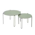 Nestbare Garten Couchtische runden aus Metall  Ø60x40 cm und Ø45x36 cm - Von 2