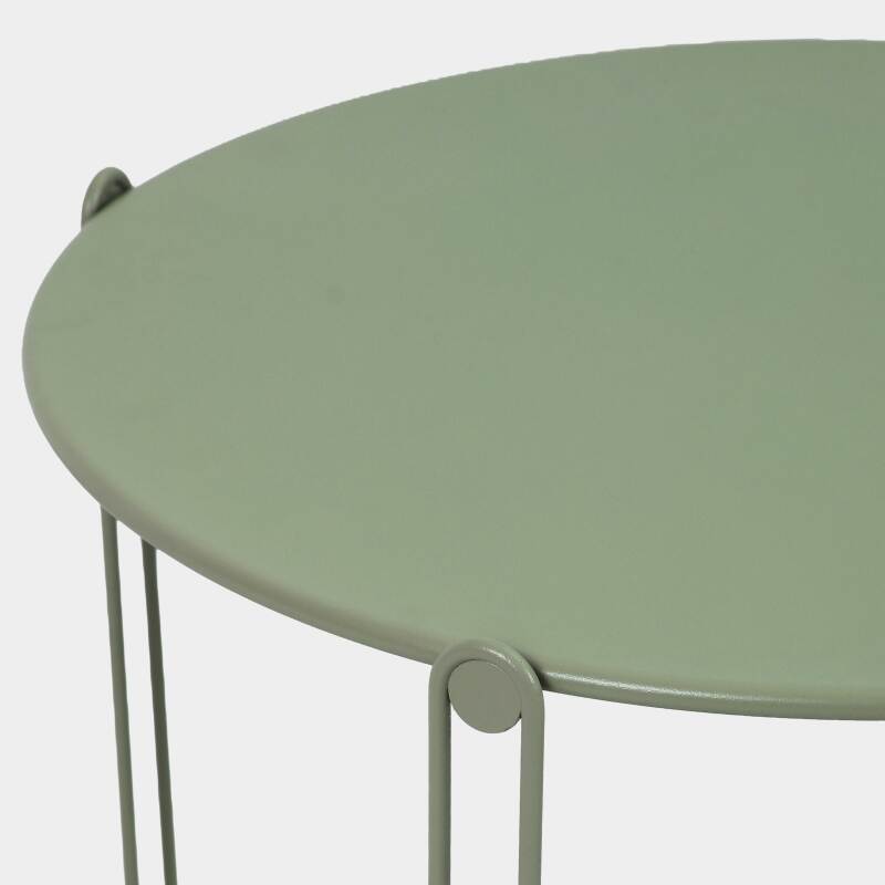 Nestbare Garten Couchtische runden aus Metall  Ø60x40 cm und Ø45x36 cm - Von 2 (2/4)