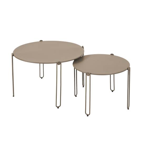 Nestbare Garten Couchtische runden aus Metall  Ø60x40 cm und Ø45x36 cm - Von 2 | Oviala
