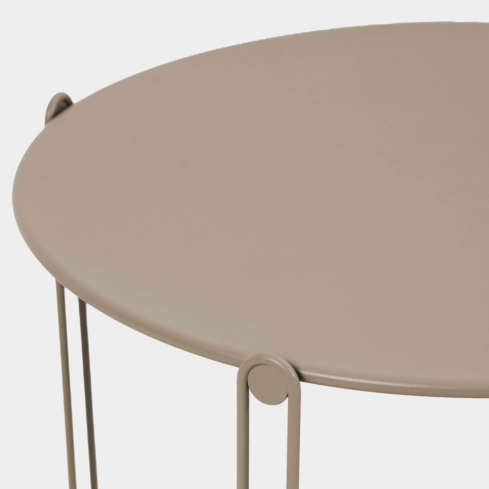 Nestbare Garten Couchtische runden aus Metall  Ø60x40 cm und Ø45x36 cm - Von 2