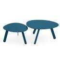 Nestbare Garten Couchtische runden aus Metall  Ø68x40 cm und Ø55x36 cm - Von 2