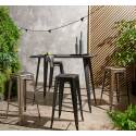 Gartenhocker-Set von 4 Hockern aus Metall 