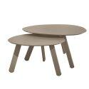 Nestbare Garten Couchtische runden aus Metall  Ø68x40 cm und Ø55x36 cm - Von 2