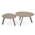 Nestbare Garten Couchtische runden aus Metall  Ø68x40 cm und Ø55x36 cm - Von 2