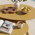 Nestbare Garten Couchtische runden aus Metall  Ø68x40 cm und Ø55x36 cm - Von 2