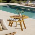 Nestbare Garten Couchtische runden aus Metall  Ø68x40 cm und Ø55x36 cm - Von 2