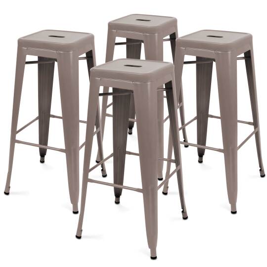 Gartenhocker-Set von 4 Hockern aus Metall