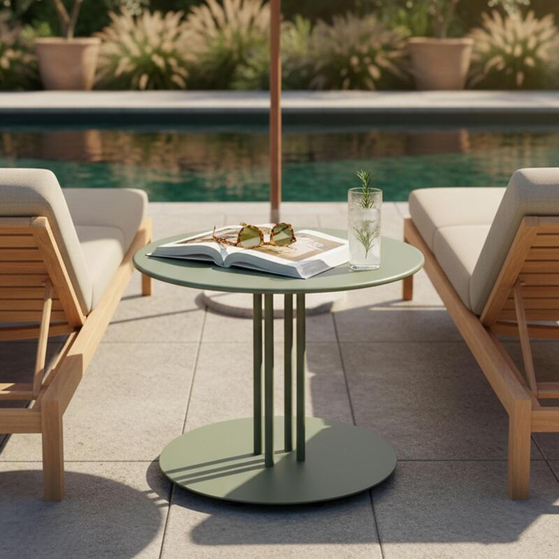 Garten Couchtisch Runde aus Metall, Ø50x38 cm - Lifestyle