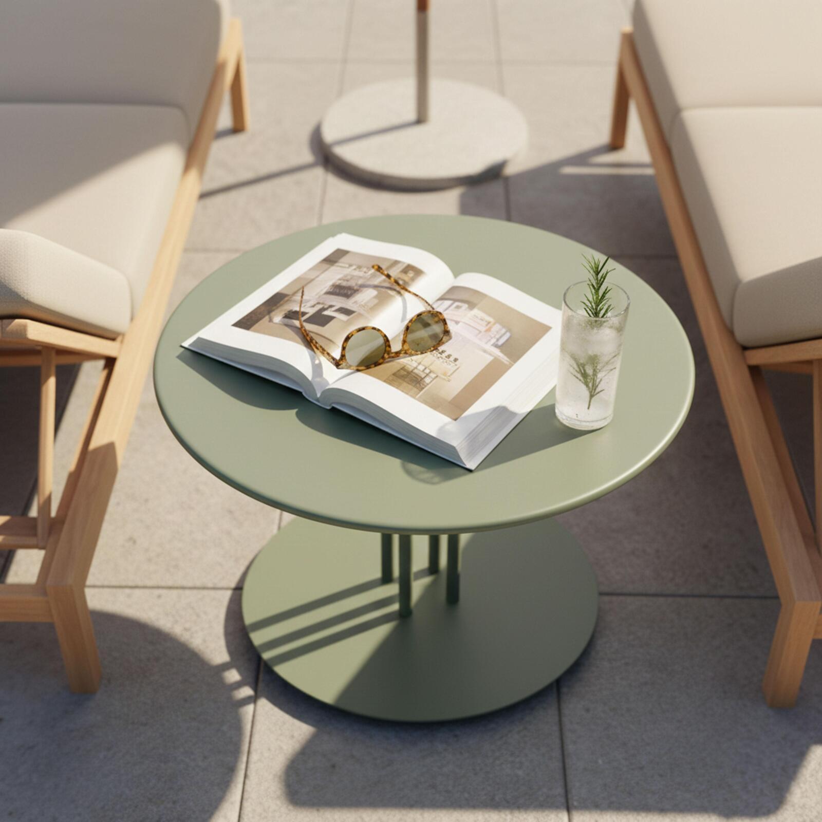 Garten Couchtisch Runde aus Metall, Ø50x38 cm