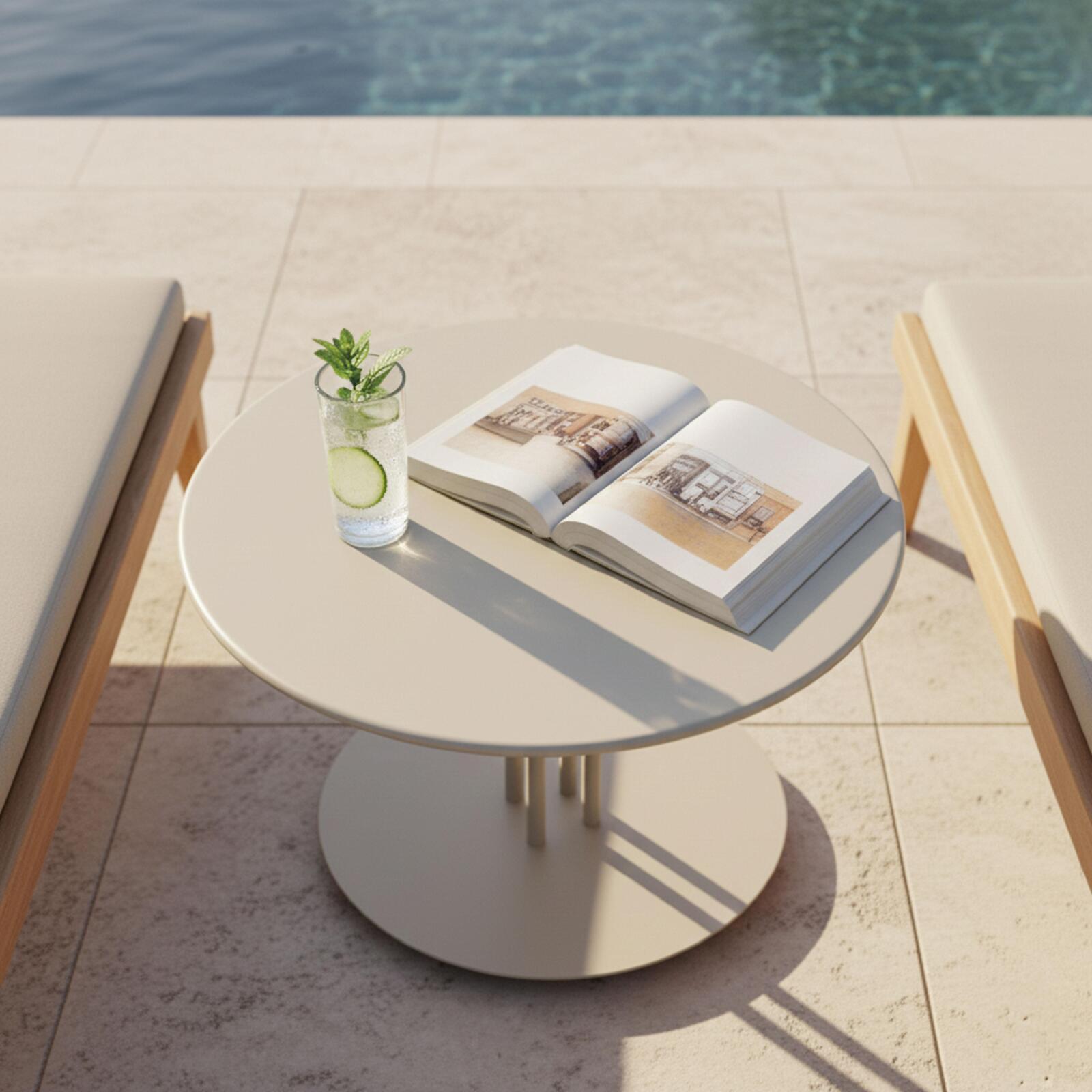 Garten Couchtisch Runde aus Metall, Ø50x38 cm