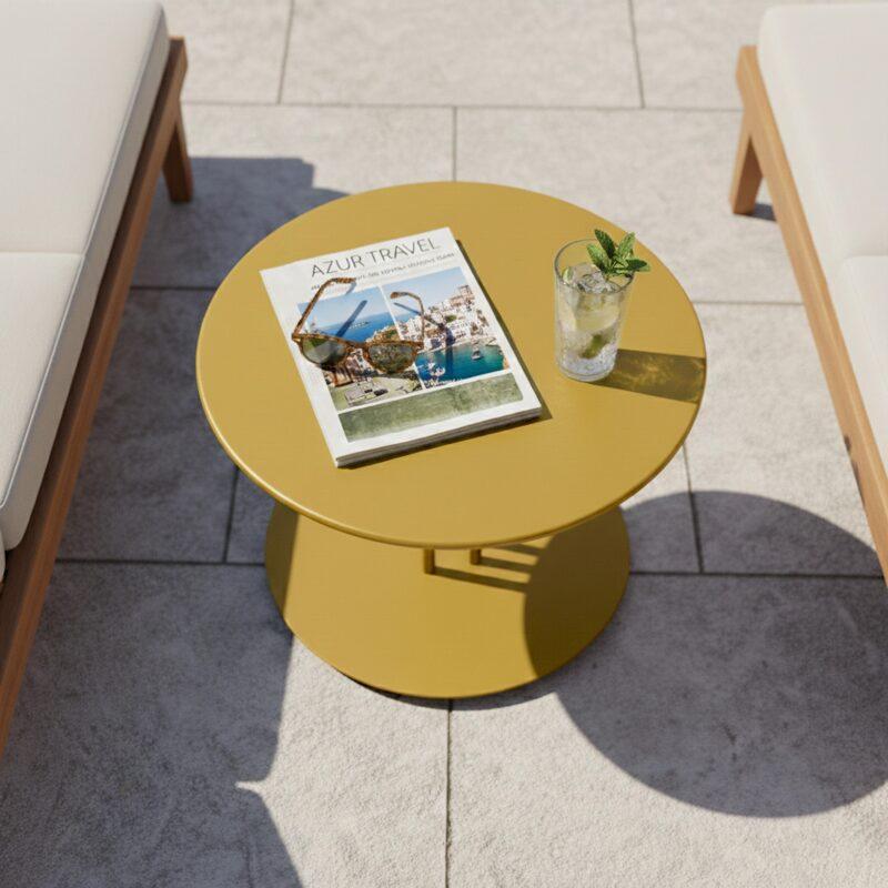 Garten Couchtisch Runde aus Metall, Ø50x38 cm (2/4)
