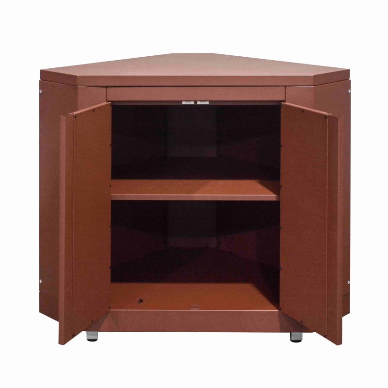 Outdoor-Küche aus Metall in Eckform mit Outdoor-Spüle, Pizzaofen und Stauraum – 4 Module (8/10)