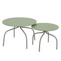 Nestbare Garten Couchtische runden aus Metall  Ø60x40 cm und Ø40x36 cm - Von 2
