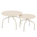 Nestbare Garten Couchtische runden aus Metall  Ø60x40 cm und Ø40x36 cm - Von 2
