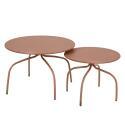 Nestbare Garten Couchtische runden aus Metall  Ø60x40 cm und Ø40x36 cm - Von 2