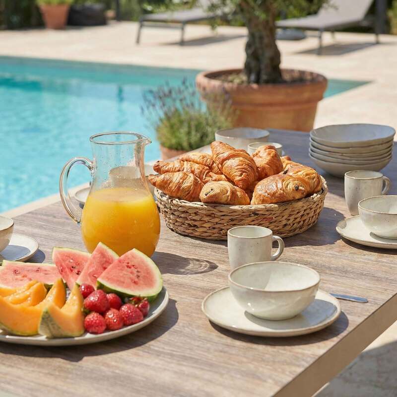 Gartentisch aus Aluminium und Keramik in Holzoptik, 8 Personen, 206x100 cm (4/8)