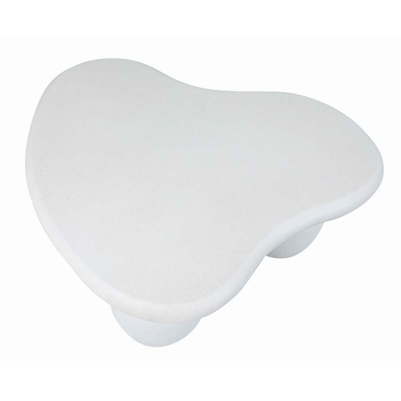 Garten Couchtisch, mit organischer Form, glatte Betonoptik, 80x80x40 cm (5/6)