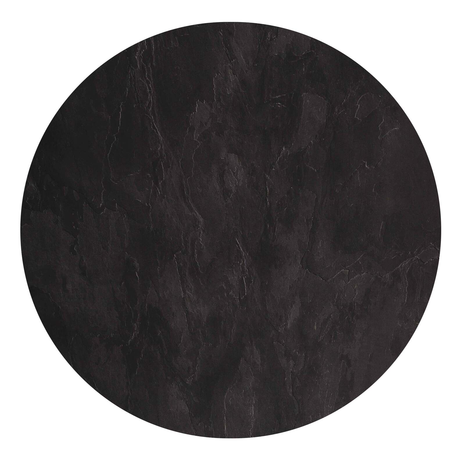 Gartentisch Bistro-Stil Rund aus Aluminium schwarz und HPL, 4 Personen, Ø60 cm