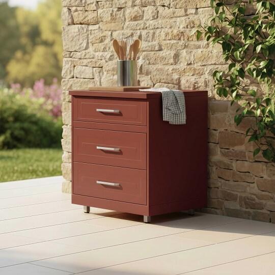 Outdoor-küchenmodul mit 3 Schubladen | Oviala